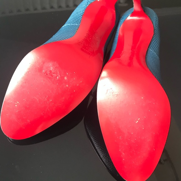 Christian Louboutin Paris Heels High Blue Snake - Picture 3 of 8